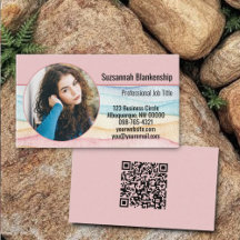 Business Marketing Custom Round Photo and QR Code 