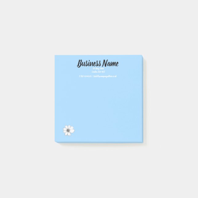 Business Marketing items personalized blue Post-it Notes (Front)
