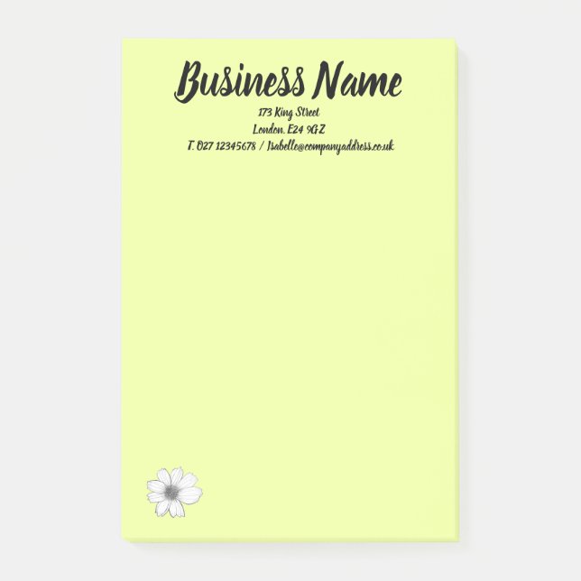 Business Marketing items personalized Green Post-it Notes (Front)