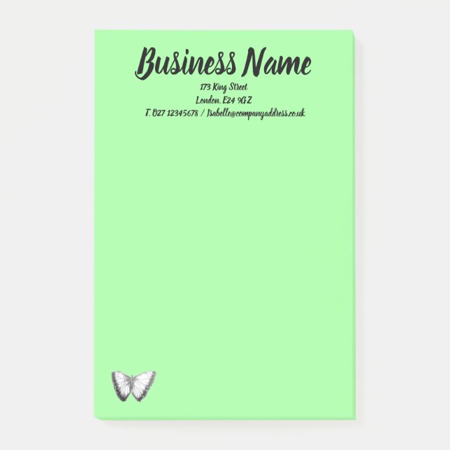 Business Marketing items personalized green Post-it Notes (Front)