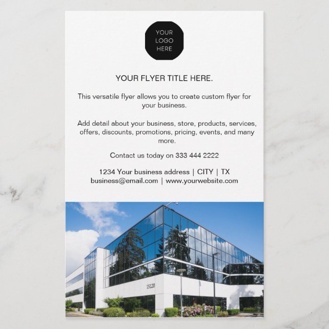 Business Marketing Modern Minimalist Photo Logo  Flyer (Front)