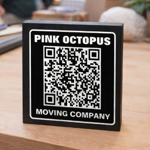 Business Marketing QR Code Wooden Box Sign