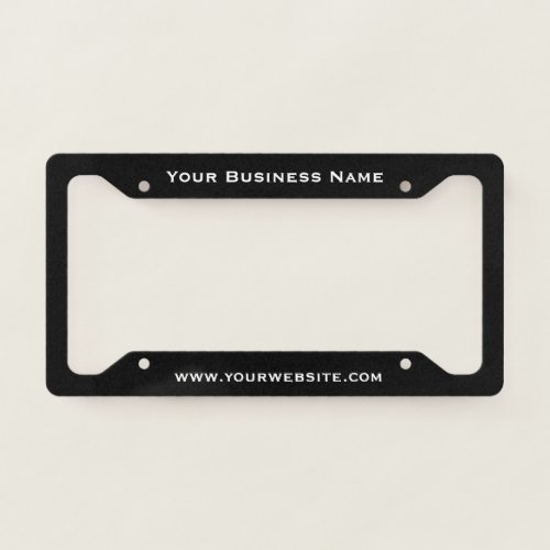 Business Marketing Website Black License Plate Frame