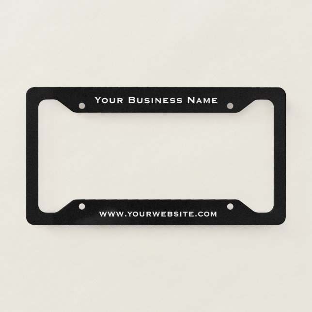 Business Marketing Website Black License Plate Frame (Front)