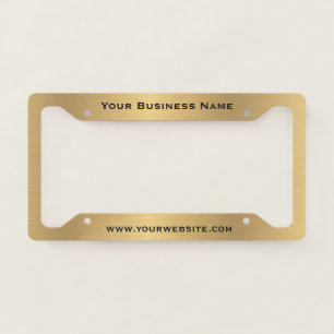 Business Marketing Website Gold License Plate Fram Frame