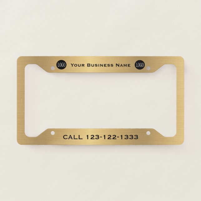 Business Marketing Website Gold License Plate Fram License Plate Frame (Front)