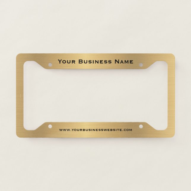 Business Marketing Website Gold License Plate Fram License Plate Frame (Front)