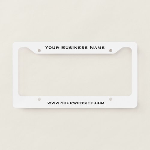 Business Marketing Website License Plate Frame