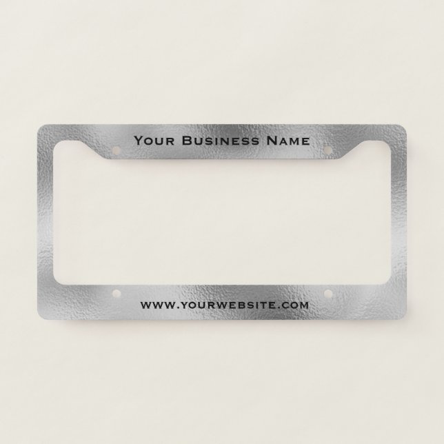 Business Marketing Website Silver License Plate Fr Frame (Front)