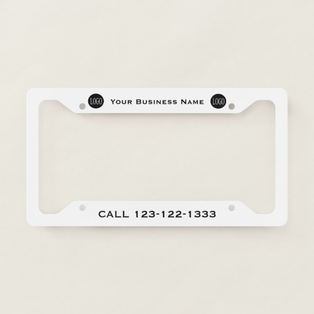 Business Marketing Website White License Plate Frame (Front)