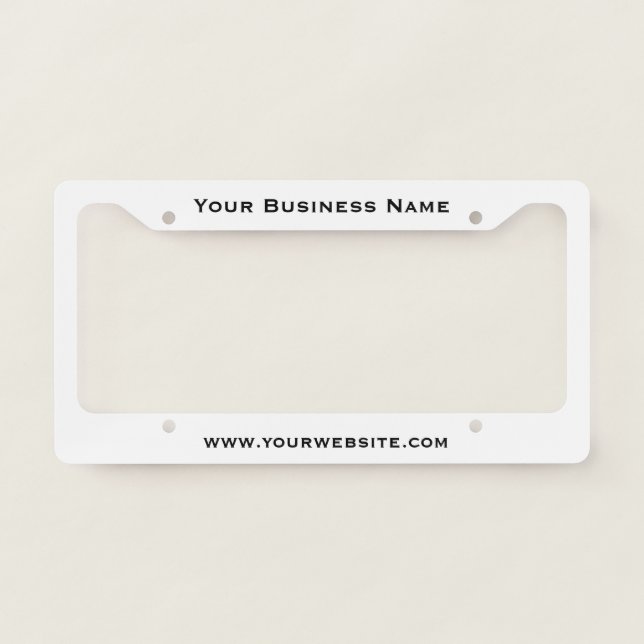 Business Marketing Website White License Plate Frame (Front)