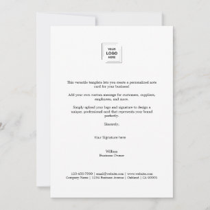 Business Memo   Modern Minimalist Signature Logo  Note Card