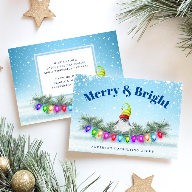 Business Merry and Bright Cheerful Holiday Card (Creator Uploaded)