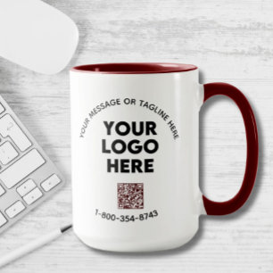 Business Message Custom Color QR Code Logo  Mug