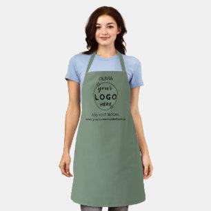 Business Minimal Custom Logo  Dark Sage Apron
