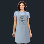 Business Minimal Custom Logo  Dusty Blue Apron<br><div class="desc">Stylish minimalist and professional design with a modern solid color style in dusty blue. The versatile template can easily be updated with name, company logo and slogan or info. If you need any assistance please feel free to contact me using the message button on the product page. I am happy...</div>