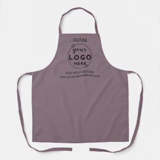 Business Minimal Custom Logo Dusty Purple Apron