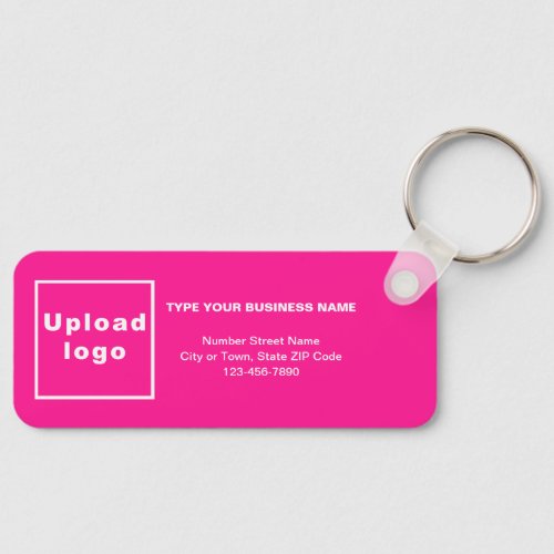 Business Minimal Information Pink Rectangle Keychain