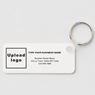 Business Minimal Information White Rectangle Keychain