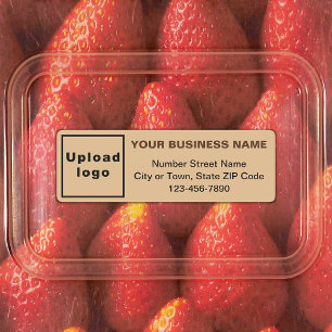 Business Minimal Texts on Light Brown Rectangle Labels