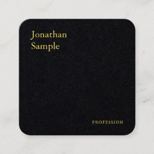 Business Minimalist Premium Black Gold Text Modern Square Business Card