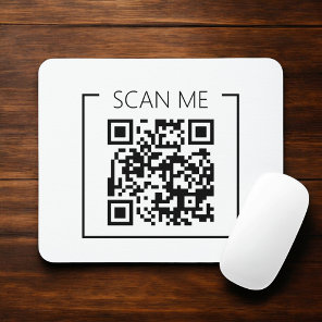 Business Minimalist QR Code Scan Me  Mouse Pad