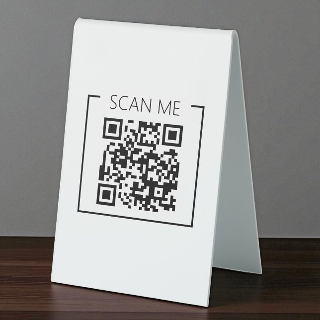 Business Minimalist QR Code Scan Me Table Tent (Creator Uploaded)