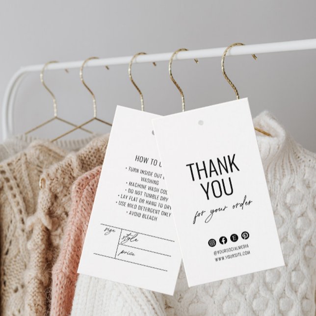 Business Minimalist Thank You Clothing Hang Tag (Creator Uploaded)