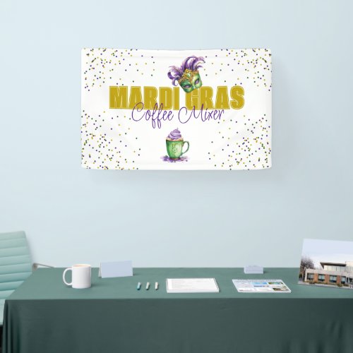 Business Mixer Mardi Gras Banner