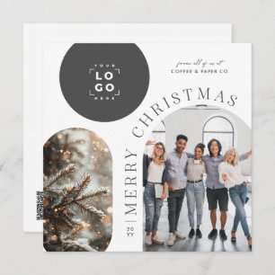 Business Modern Arch Photo Christmas Holiday Card