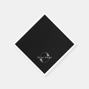 Business Modern Logo Clean Minimal Company Black Napkins