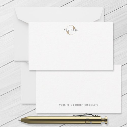 Business Modern Logo Clean Minimal Company White Note Card