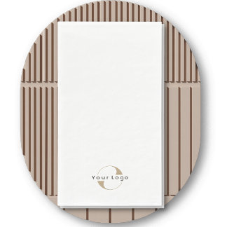 Business Modern Logo Clean Minimal Company White Paper Guest Towels