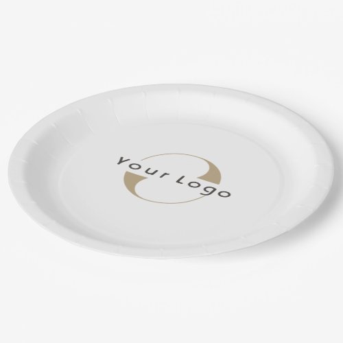 Business Modern Logo Clean Minimal Company White Paper Plates
