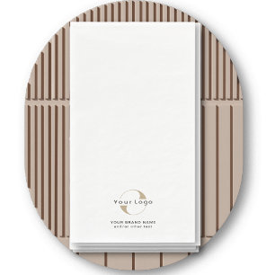 Business Modern Logo & Text Minimal Company White Paper Guest Towels