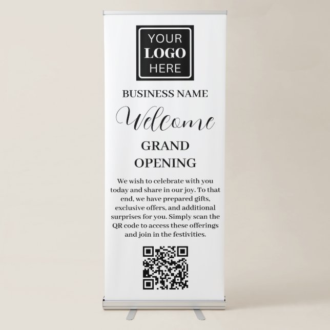 Business Modern Welcome Retractable Banner (Front)
