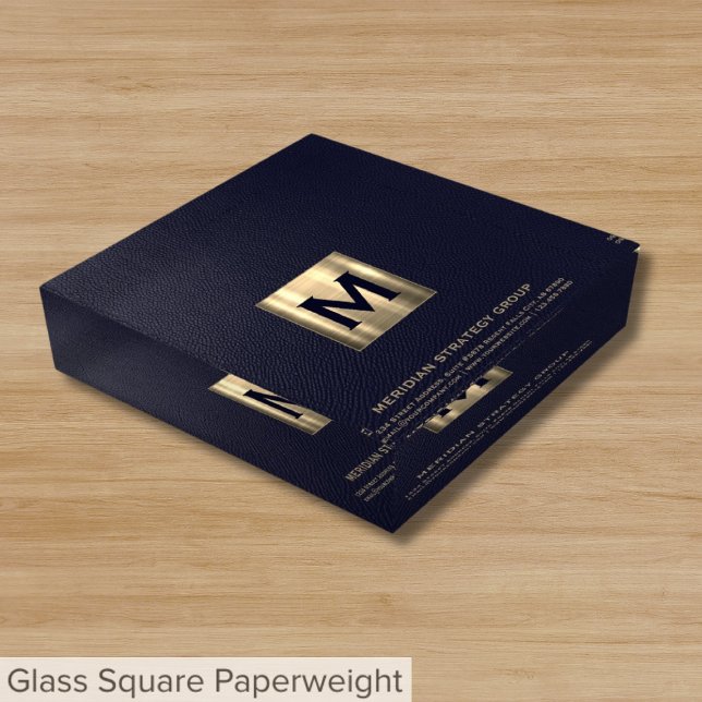 Business Monogram Glass Paperweight (Creator Uploaded)