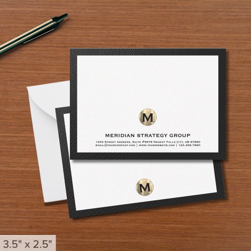 Business Monogram Note Cards
