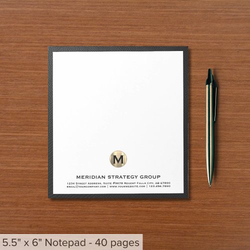 Business Monogram Notepad