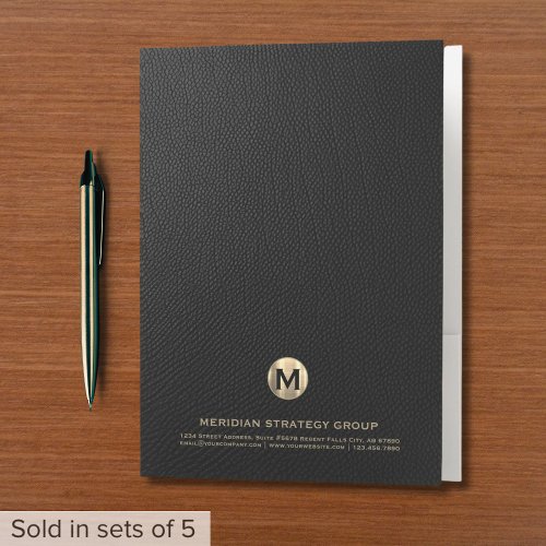 Business Monogram Pocket Folder