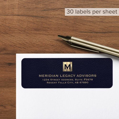 Business Monogram Return Address Label