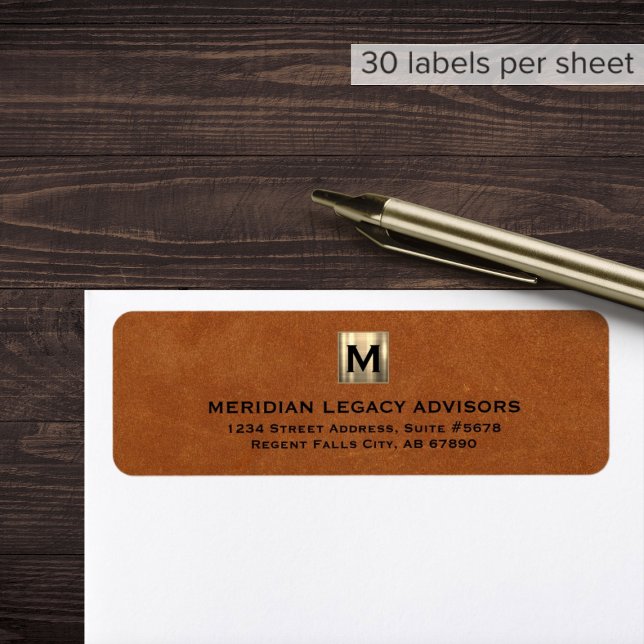 Business Monogram Return Address Labels (Creator Uploaded)