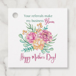 Business Mother's Day Bloom Referrals Flower Gift Favor Tags
