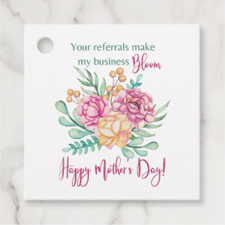 Business Mother's Day Bloom Referrals Flower Gift Favor Tags