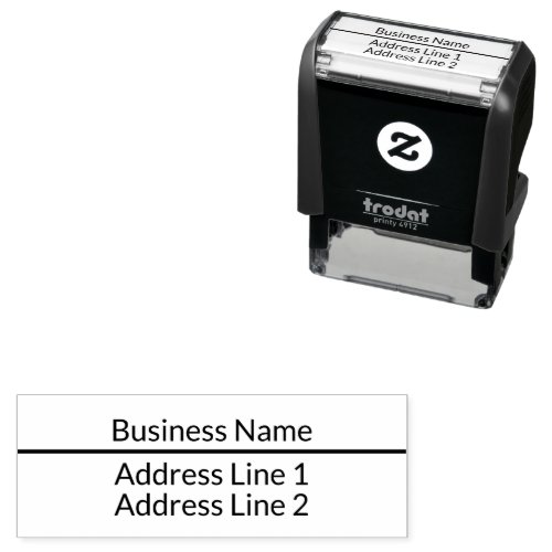 Business Name 2 Lines for Return Address Template Self_inking Stamp