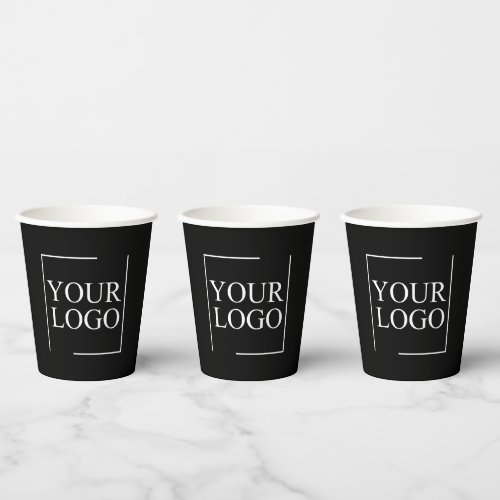 Business Name Add Logo Company Professional Text Paper Cups