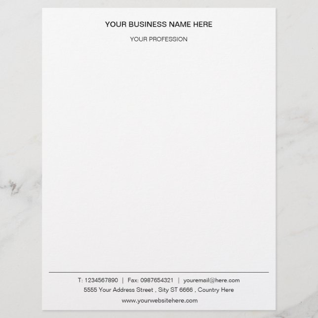 Business Name Address Contact Info Letterhead (Front)
