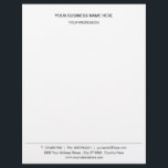 Business Name Address Info Office Letterhead<br><div class="desc">Your Business Office Letterhead - Personalized with Customization Tool !</div>
