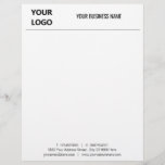 Business Name Address Letterhead with Logo<br><div class="desc">Custom Colors and Font - Your Business Letterhead with Logo - Add Your Logo - Image / Business Name - Company / Address - Contact 
 Information / more - Resize and move or remove and add elements / image with Customization tool. Choose colors / font / size !</div>
