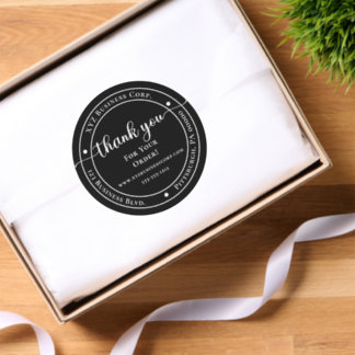 Business Name | Address Thank You For Your Order Classic Round Sticker